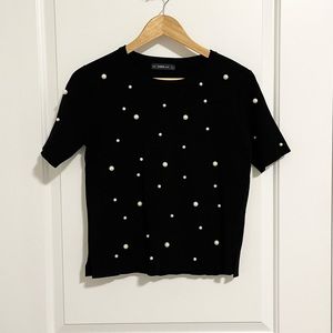ZARA knit pearl top